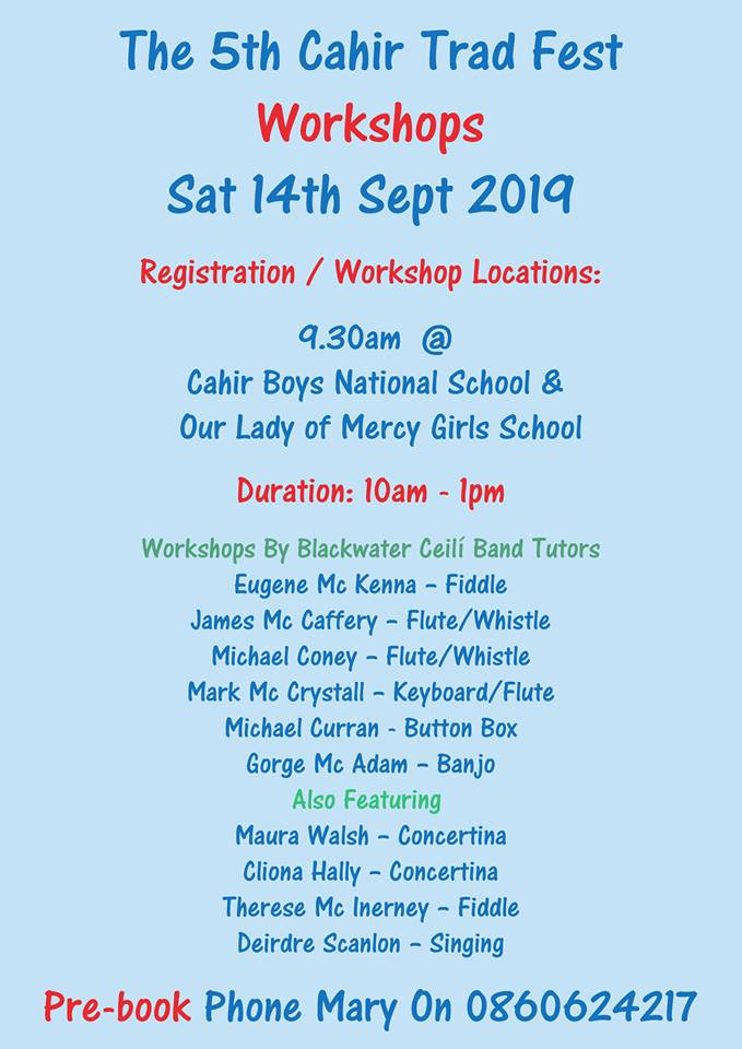 Cahir Trad Fest & Workshop 2019 