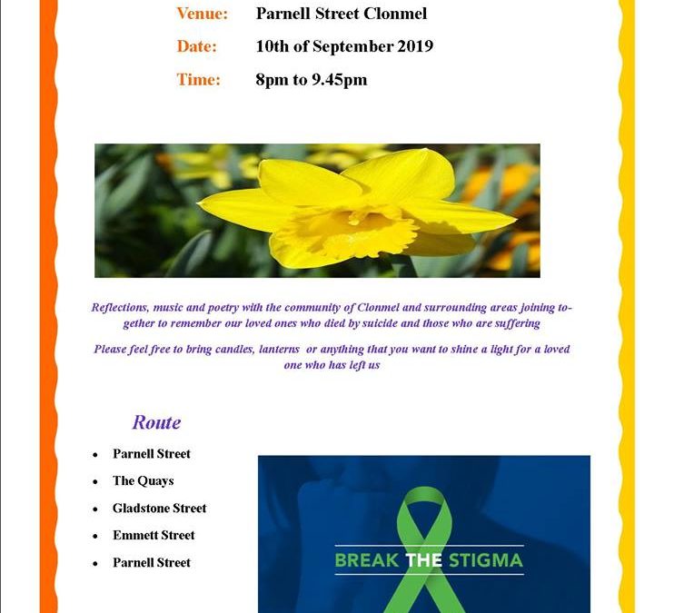 World Suicide Prevention Day – Clonmel Remembrance Walk 2019