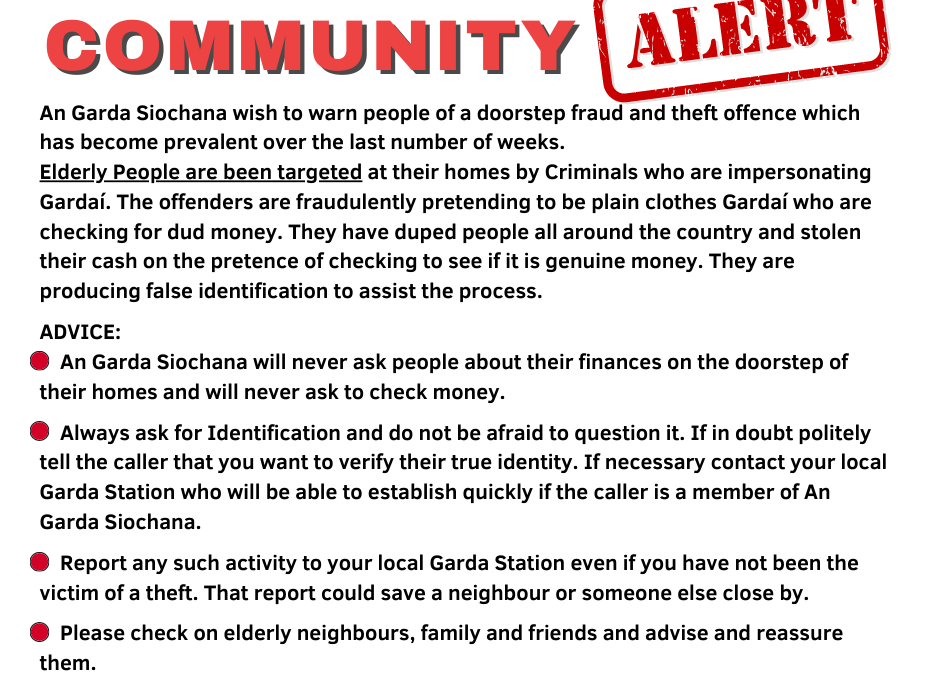 Urgent Message from An Garda Siochana December 2022